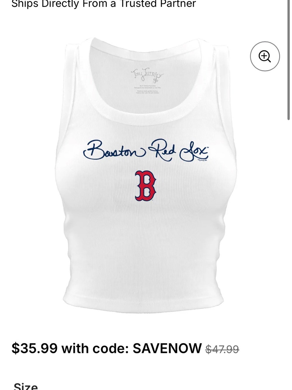 Boston Red Sox Women's White Rib Tank Top